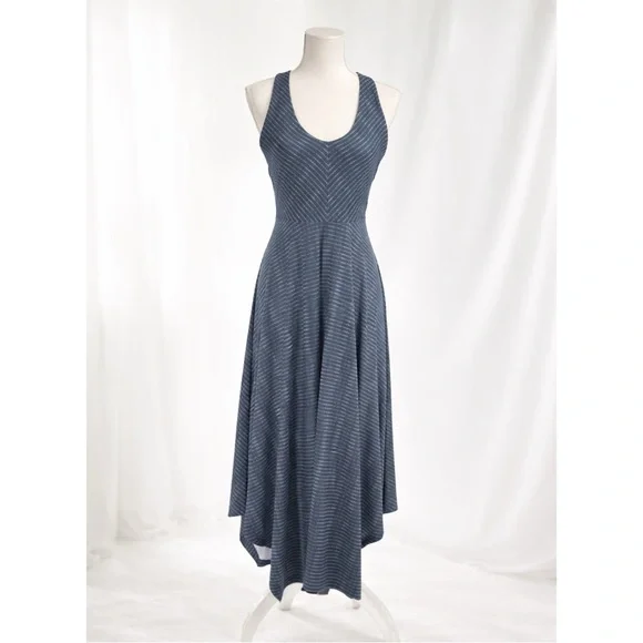 PrAna Womens Athleisure Boho Handkerchief Hem Midi Dress Racerback Size M Summer - Picture 2 of 10